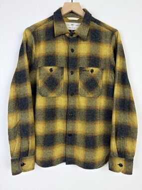 Rogue Territory RGT BM Shirt Gold Ombre Plaid Flannel Size M USA